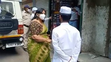 Madhya Pradesh: Shahajpur ADM Seen Slapping Footwear Shopkeeper During Sealing of Shops as Part of COVID-19 Lockdown Guidelines (Watch Video)