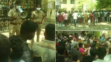 Tamil Nadu: Huge Crowd Seen Outside Government Kilpauk Medical College in Chennai To Get Remdesivir for Their Family Members (See Pics)