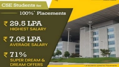 Business News | SRM University-AP Placements 2021: Students from First Batch of CSE Gets 100 Percent Placements, Highest Offered Salary is Rs 29.5 LPA