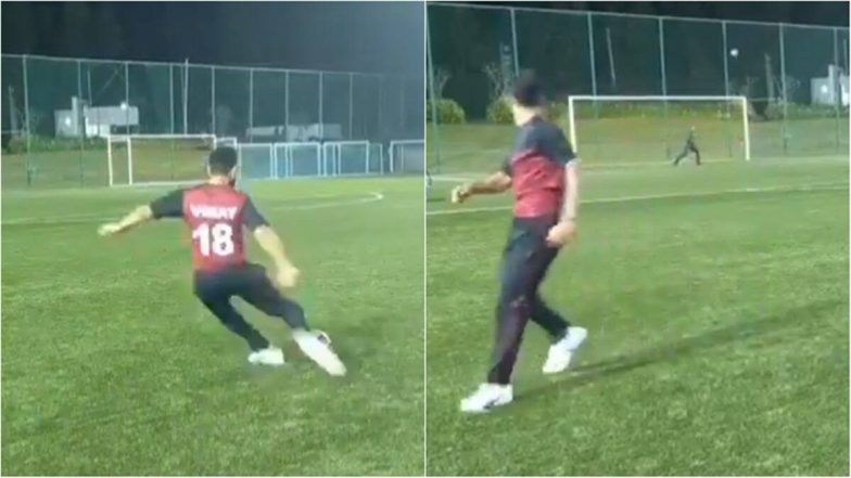Virat Kohli’s Free Kick Attempt Ends up Being ‘Accidental Crossbar Challenge’, Indian Skipper Shares Video Online