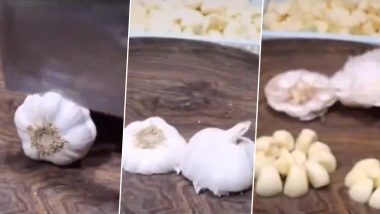 Easy Garlic Peeling Hack Involving Just a Knife Is Going Viral! Watch Video