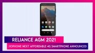 Reliance AGM 2021: Jio Announces JioPhone Next 4G Smartphone, To Be Available From September 10, 2021