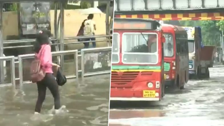 Mumbai Rains: Waterlogging at Kings Circle in Mumbai's Matunga Due to Heavy Rainfall (Watch Video)