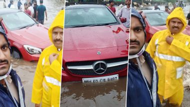 Mumbai Police Rescues Two Female Passengers and Driver from Mercedes Car stuck in 4 Feet Water; Calls Their Effort 'A Class Apart'