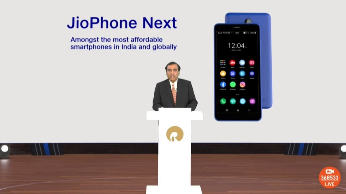 Reliance AGM 2021: JioPhone Next Affordable Smartphone Announced, To Be Available on September 10, 2021