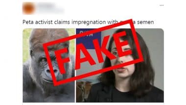 PETA Activist Impregnated Herself With Gorilla Semen? Fake News Goes Viral, Here Is a Fact Check