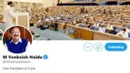 India News | Twitter Restores Blue Verification Badge on Vice President Venkaiah Naidu's Personal Account