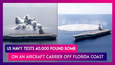 US Navy Tests 40,000 Pound Bomb On An Aircraft Carrier Off Florida Coast, Watch