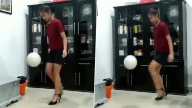 Mizoram Girl Flaunts Incredible Football Skills Wearing Pencil Heels; Watch Viral Video