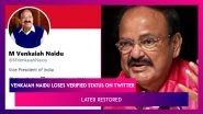 Venkaiah Naidu, Vice President Of India, Loses Verified Status On Twitter; Later Restored