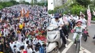 Navi Mumbai Airport Naming Row: Thousands of People From Thane, Raigad, Palghar Join Massive Protest Over Naming Upcoming Airport