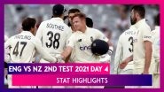 ENG vs NZ 2nd Test 2021 Day 4 Stat Highlights: New Zealand Defeat England By 8 Wickets