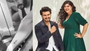 Arjun Kapoor Gets an &lsquo;Ace Up His Sleeve&rsquo; With a Tattoo Dedicated to His Sister Anshula Kapoor (Watch Video)