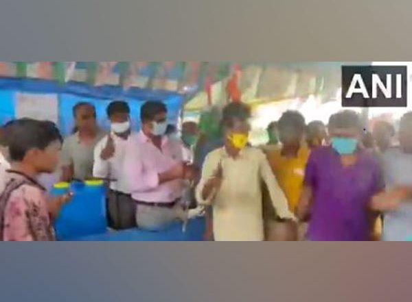 India News | BJP Workers Joining TMC 'purified' with Sanitiser in WB's Birbhum