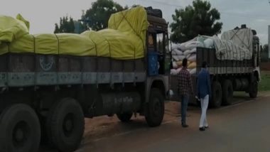India News | 25 Tonnes of Illegally Transported PDS Rice Seized in Andhra, 2 Lorry Drivers Booked