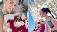 Cristiano Ronaldo&rsquo;s Gorgeous Girlfriend Georgina Rodriguez Flaunts a Bunch of Red and White Roses, Enjoying a Day Out in Italy (View Pics)