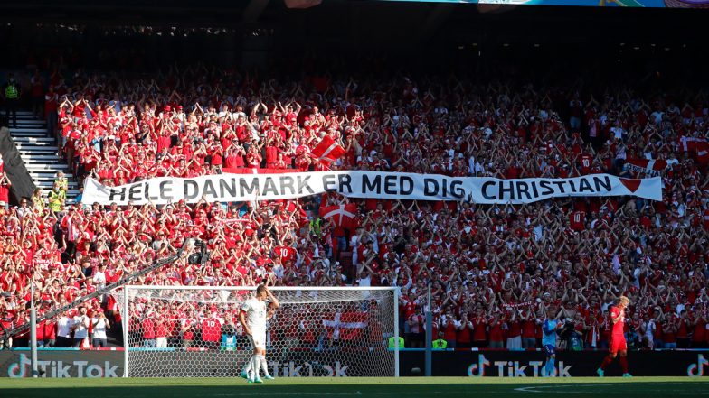 Denmark vs Belgium, Euro 2020 Clash Momentarily Halted As Teams, Fans Pay Tribute to Christian Eriksen (Watch Video)