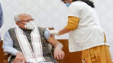 India News | Haryana CM Receives Second Dose of COVID-19 Vaccine