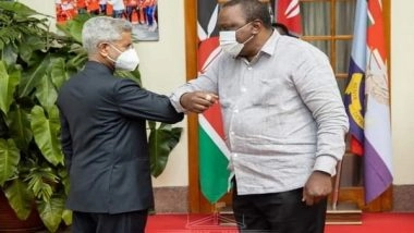World News | Jaishankar Calls on Kenyan President Uhuru Kenyatta to Discuss Bilateral Cooperation