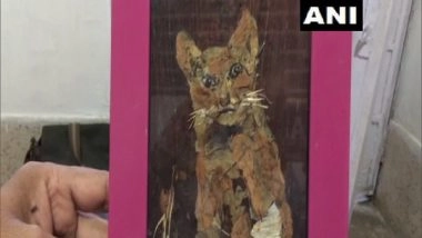 India News | Man in MP's Jabalpur Makes Eco-friendly Artwork with Leaves, Petals, Tree Bark