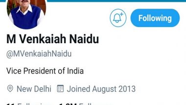 Twitter Removes Blue Badge From Vice President M Venkaiah Naidu’s Personal Verified Account
