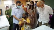 Jahan Vote, Vahan Vaccine: Delhi CM Arvind Kejriwal Visits Vaccination Centre, Says &lsquo;People Happy Over Getting Jabs at Polling Booths&rsquo;