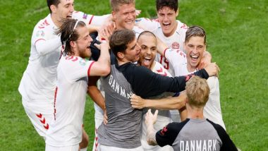 Euro Cup 2020: Kasper Dolberg's Brace Helps Denmark Thrash Wales 4-0 in Round of 16 Match to Enter Quarter-Finals