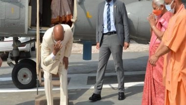 India News | President Kovind Bows, Touches Ground to Pay Obeisance at Native Village
