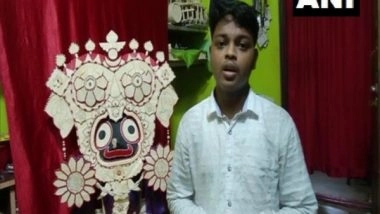 India News | Odisha Youth Makes Miniature Statue of 'Gajanana Besha of Lord Jagannath' Using Ice-cream Sticks