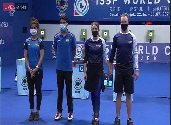 ISSF World Cup 2021: Manu Bhaker, Saurabh Chaudhary Settle for Silver in 10m Air Pistol Mixed Team Event in Croatia