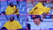 Spectator has a Funny Moment While Trying to Put on Raincoat During Lord&rsquo;s Test, Players and Crowd Laugh Out Loud! (Watch Viral Video)