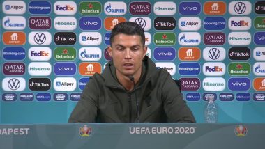 Watch: Cristiano Ronaldo Removes Coke Bottles and Shouts ‘Drink Water’ During Press Conference