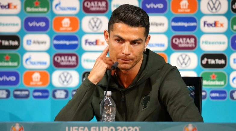 Cristiano Ronaldo Causes Coca Cola to Lose 4 Billion USD After Urging Everyone to 'Drink Water' Message During Euro 2020 Press Conference