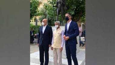 World News | EAM Jaishankar, Greek Counterpart Unveil Mahatma Gandhi's Statue in Athens