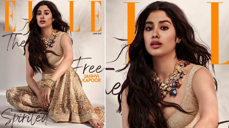 Janhvi Kapoor Looks Like A Princess In Beige Lehenga Choli On The Cover Of Elle (View Pic)