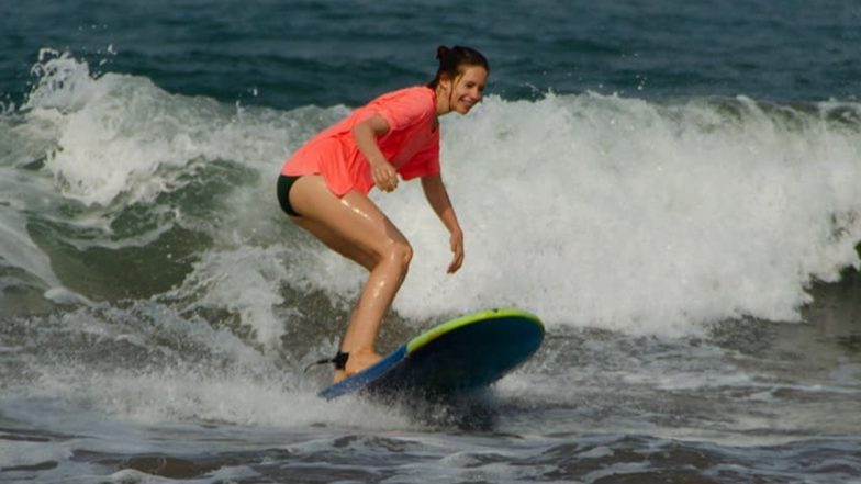 Kalki Koechlin Shares a Throwback Picture of Her Surfing On Goan Beaches, Hrithik Roshan Drop a Comment on Her Post (View Pic)