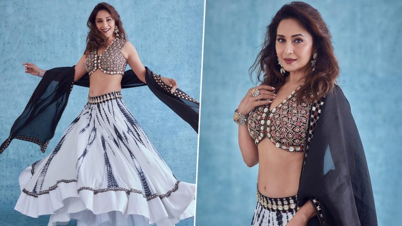 Madhuri Dixit Twirls in a Rs 54K Tie-Dye Lehenga-Choli Set (View Pics)