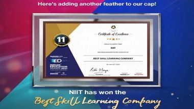 Business News | NIIT Recognised as 'Best Skill Learning Company' at 11th Annual EdTech X Indian Education Awards 2021