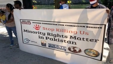 World News | Overseas Pakistani Christian Group Holds Demonstration Against Kidnapping, Forced Conversion of Minor Girls Outside Dutch Parliament