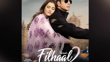 Entertainment News | Akshay Kumar, Nupur Sanon Unveil First Look of Their Song 'Filhaal 2'