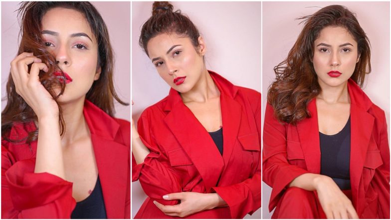 Shehnaaz Gill Casts a Magic Spell With Her Fiery Red Hot Look, View Pics of Gorgeous Punjabi Actress