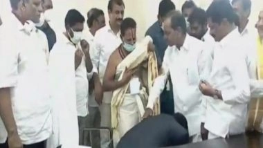 India News | Telangana: Siddipet Collector Touches CM's Feet, Clarifies KCR a 'father Figure'