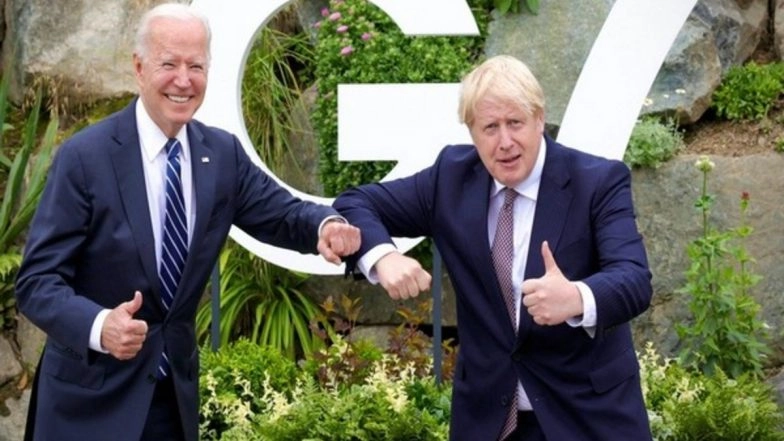 Joe Biden Gifts Custom-Made Bicycle to UK Prime Minister Boris Johnson at G7 Summit