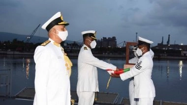 India News | Navy's Hydrographic Survey Ship INS Sandhayak Decommissioned After 40 Years of Service
