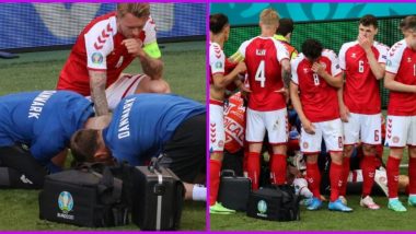 What Happened to Christian Eriksen? Denmark's Mid-Fielder Collapses on the Pitch During Euro 2020 Match Against Finland, Game Suspended