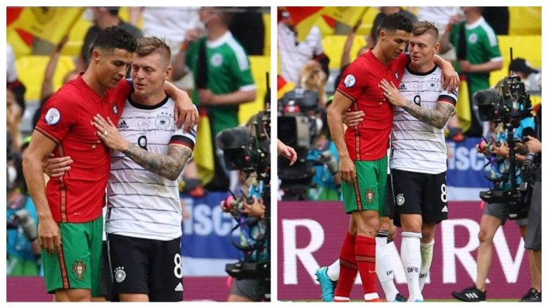 Real Madrid Shares Adorable Photo of Cristiano Ronaldo & Toni Kroos’ Reunion During Portugal vs Germany, Euro 2020 (See Pic)
