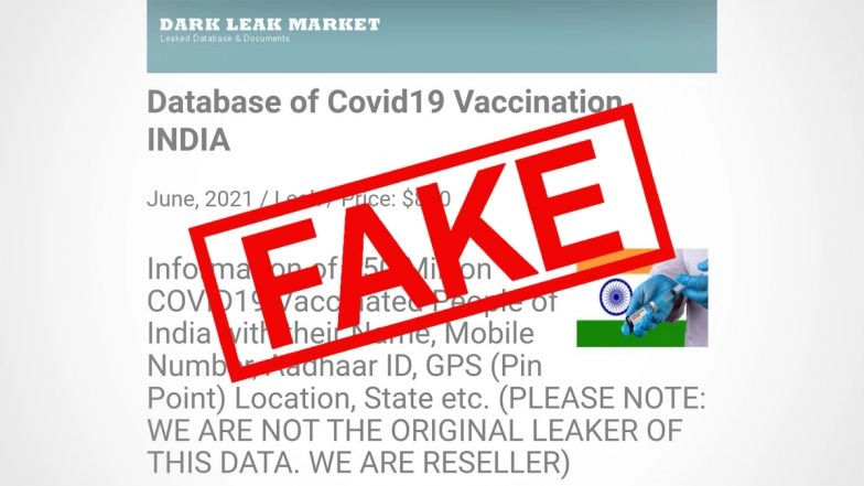 CoWIN Hacked? Fake News of Data Leak Market Having Data of 150 Million Indians Emerges, Centre Debunks Claims