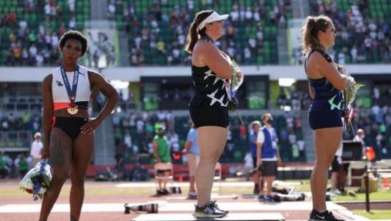 Gwen Berry Protests During Medal Ceremony of the Olympic Trials