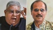 West Bengal Governor Jagdeep Dhankar Meets Congress Leader Adhir Ranjan Chowdhury in Delhi Visit