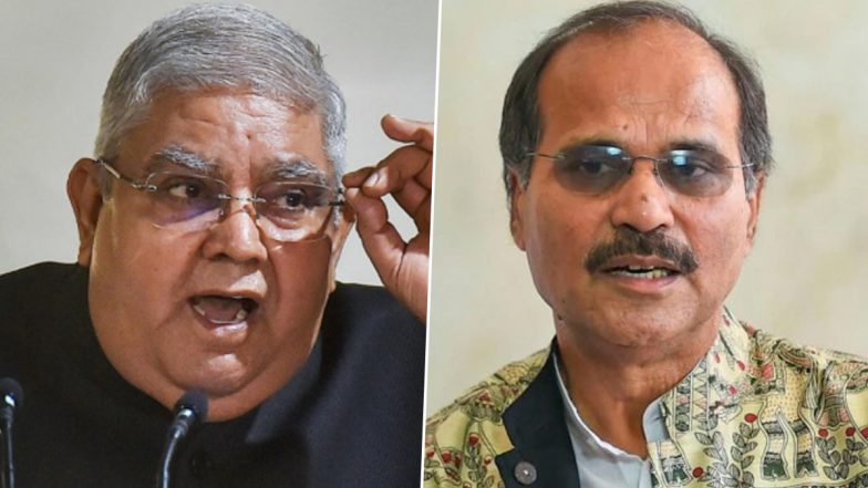 West Bengal Governor Jagdeep Dhankar Meets Congress Leader Adhir Ranjan Chowdhury in Delhi Visit